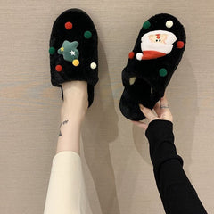 Santa Claus Slippers Women's Flat Baotou