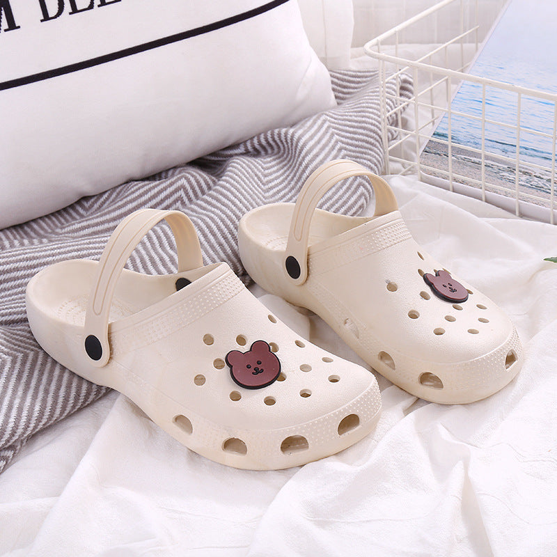 Non-slip Cute Girl's Heart Baotou Beach Sandals And Slippers