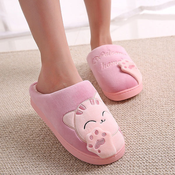 Women's Winter Home Slippers Cartoon Cat