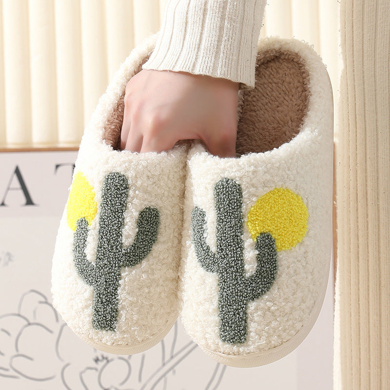 Comfortable Home Cactus Winter Cotton Slippers