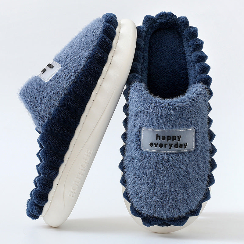 Men's Thick-Soled Fluffy Fleece House Shoes