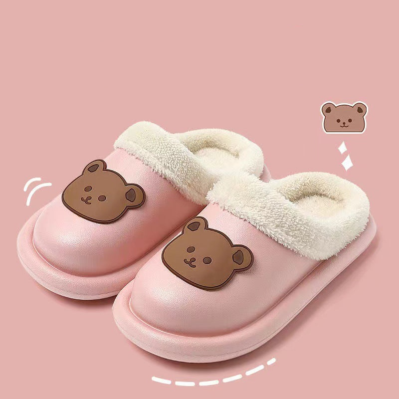 Bear Slippers Warm Indoor House Shoes For Women