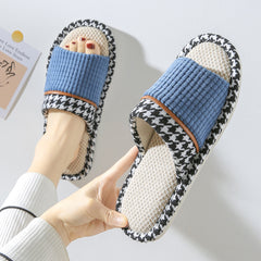 Linen Slippers Women's Indoor Home Leisure Sweat-absorbing Breathable Non-slip