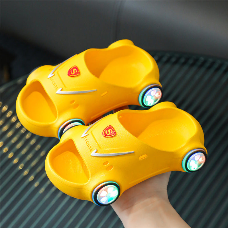 Kids Glowing Cartoon Car Sandals