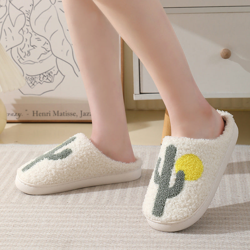 Comfortable Home Cactus Winter Cotton Slippers