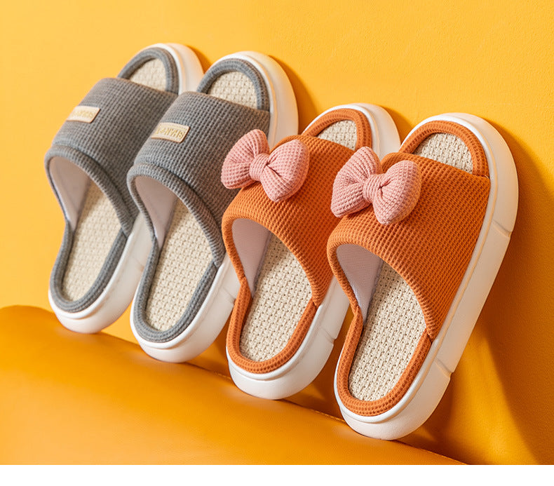 Linen-cotton Slippers For Four Seasons