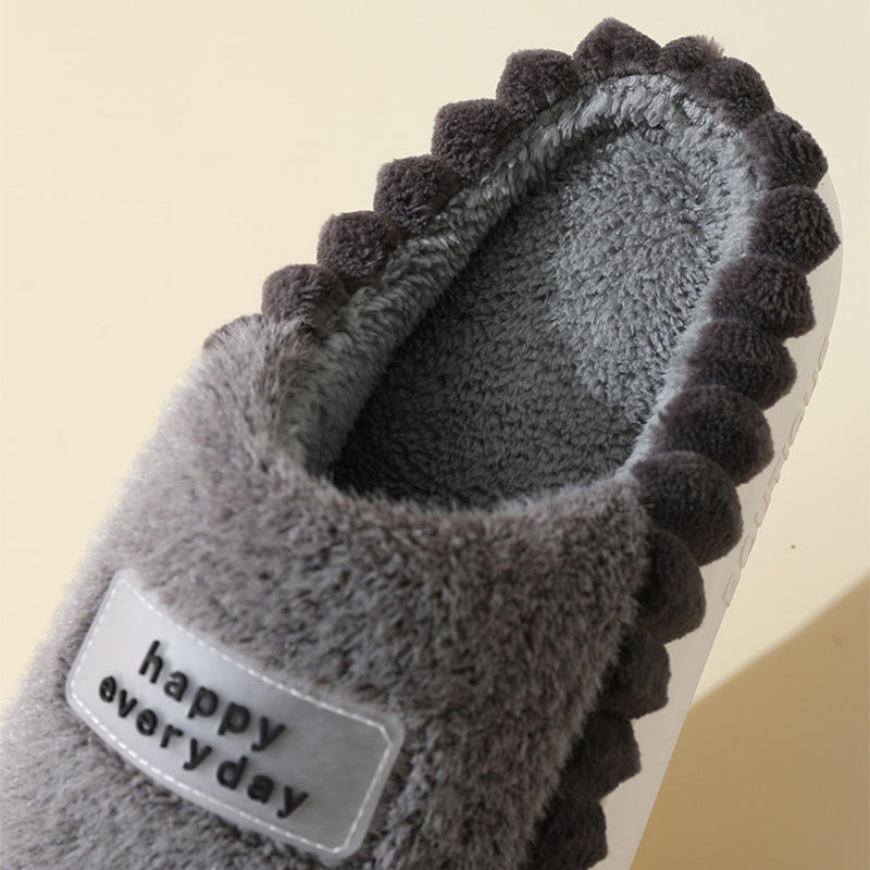 Men's Thick-Soled Fluffy Fleece House Shoes