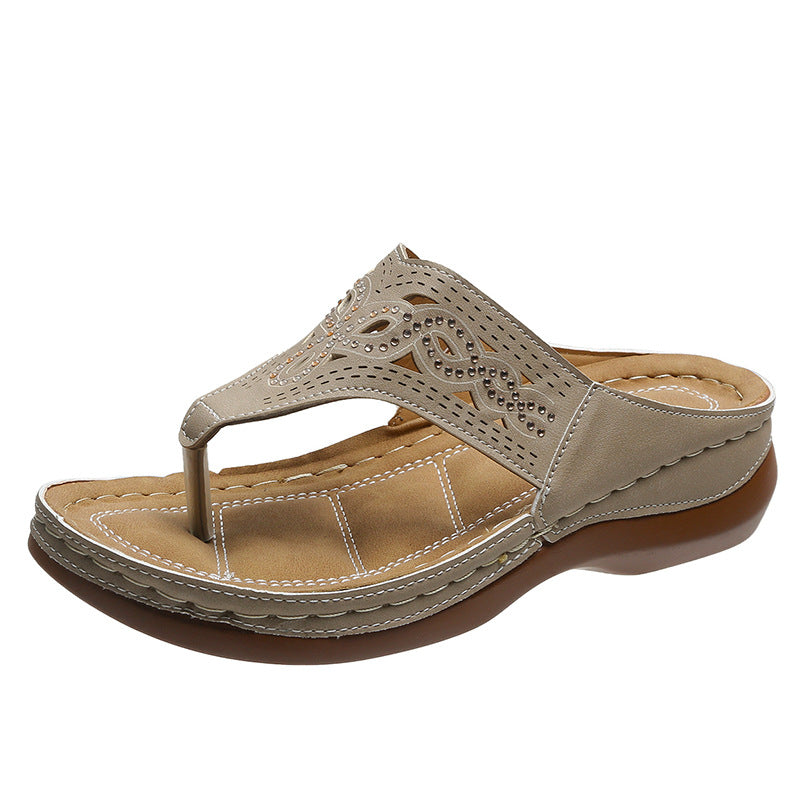 Clip Toe Wedge Sandals For Women