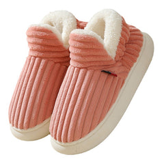 Full Heel Wrap Cotton Shoes Fleece Lined Platform