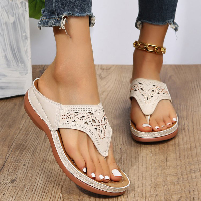 Clip Toe Wedge Sandals For Women