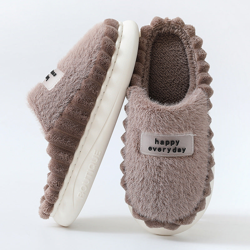 Men's Thick-Soled Fluffy Fleece House Shoes