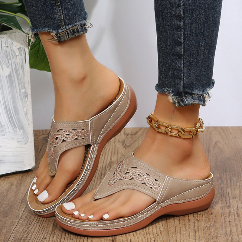 Clip Toe Wedge Sandals For Women