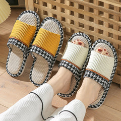 Linen Slippers Women's Indoor Home Leisure Sweat-absorbing Breathable Non-slip