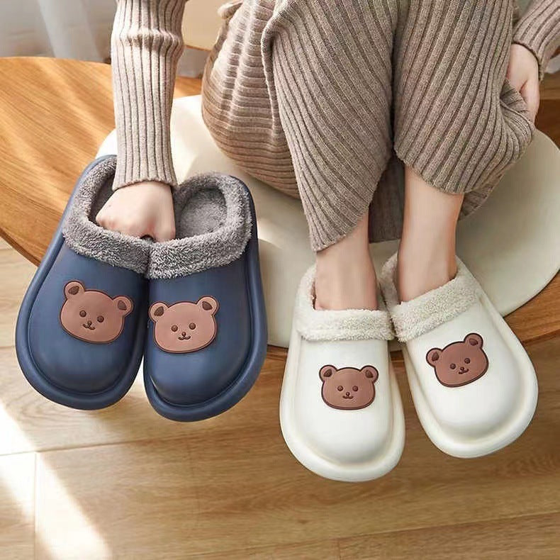 Bear Slippers Warm Indoor House Shoes For Women