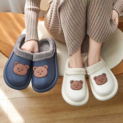 Bear Slippers Warm Indoor House Shoes For Women