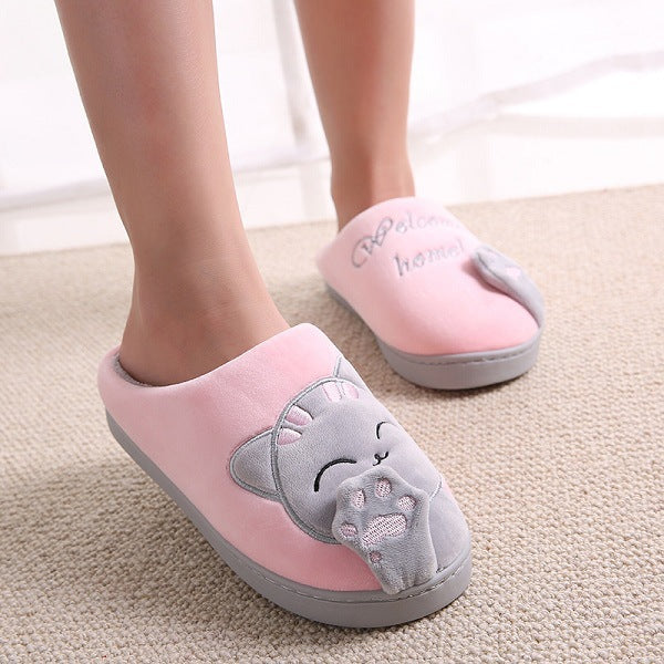 Women's Winter Home Slippers Cartoon Cat