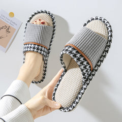 Linen Slippers Women's Indoor Home Leisure Sweat-absorbing Breathable Non-slip